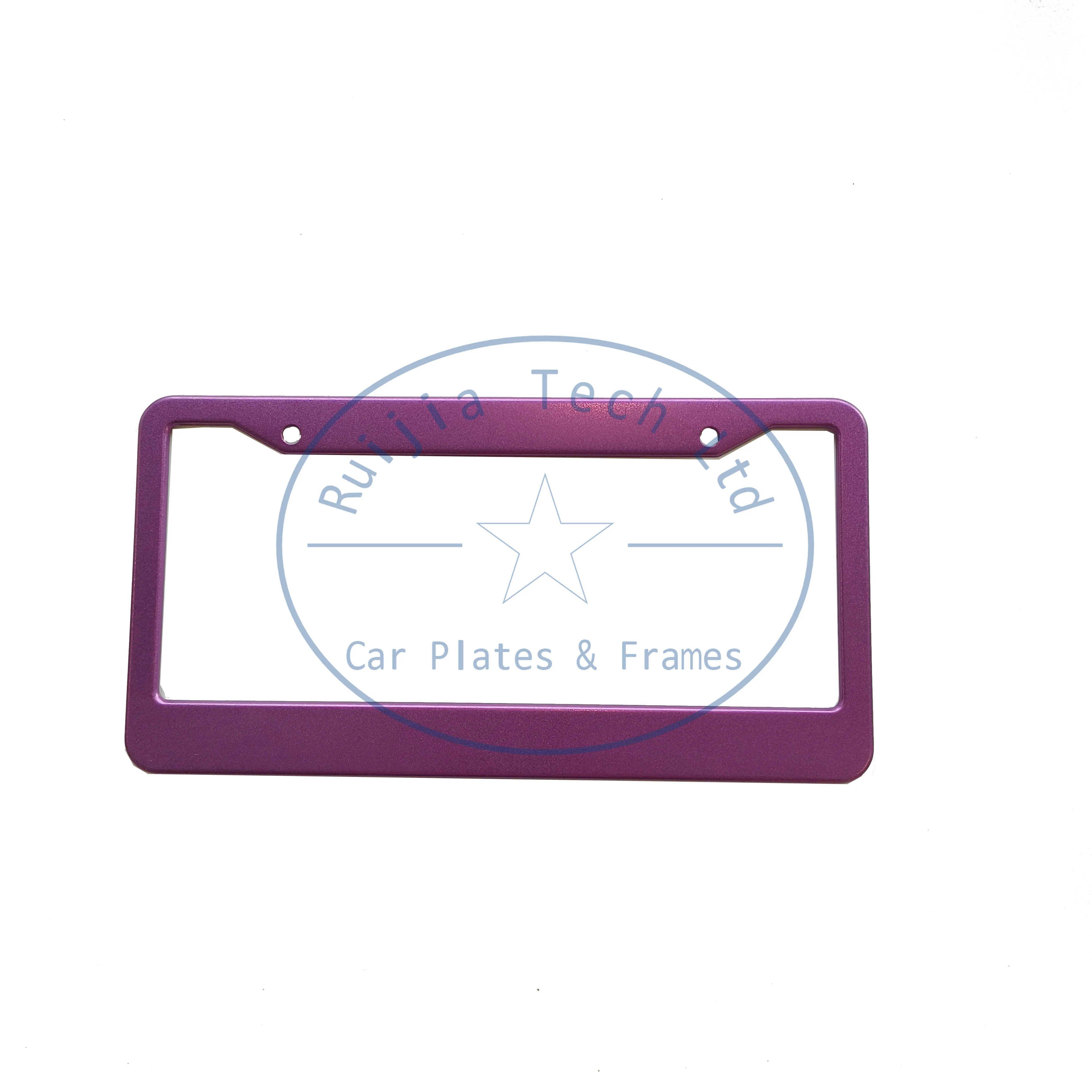 Customizable color stainless steel metal purple plastic car license plate frame license plate cover
