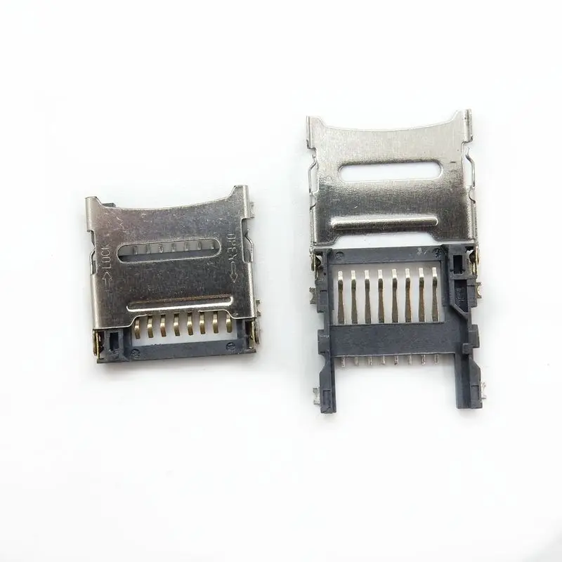 Flip cassette SMT TF connector card holder memory card holder micro SD 8PIN card holder / clamshell