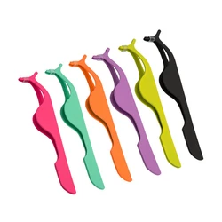 Custom logo stainless steel Lashes Applicator Tweezers Bulk Magnetic Lash Tweezers packaging False Eyelash Tweezers