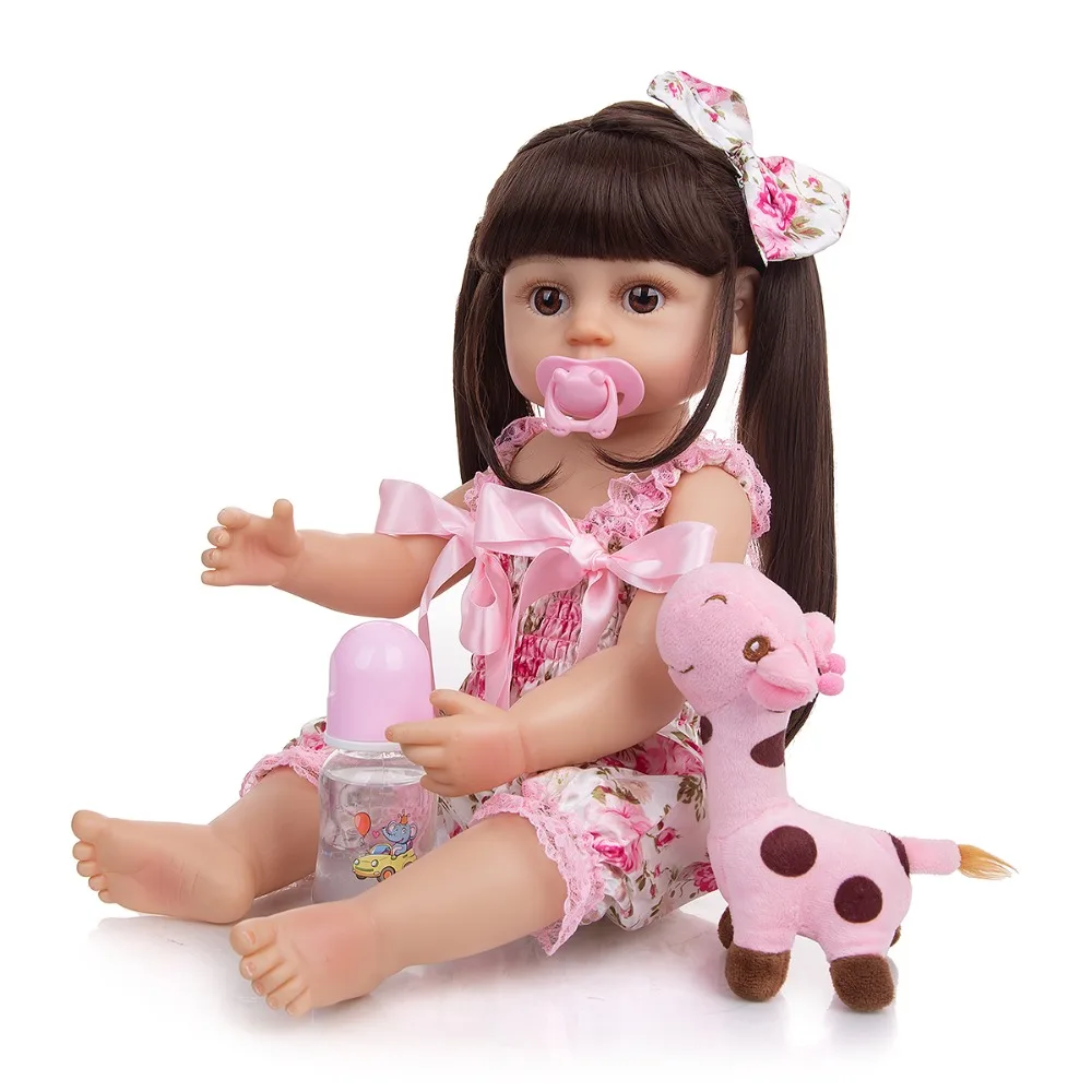 KEIUMI Reborn Dolls 55 CM Full Body Silicone Toddler Girl Dolls DIY Long Hair Playmate Toys