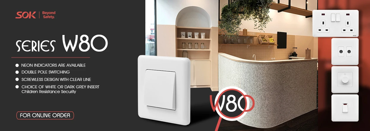 SOK 10A 250V electric switch lighting 1 Gang 1 way wall switch with CE certification European Switch Plate