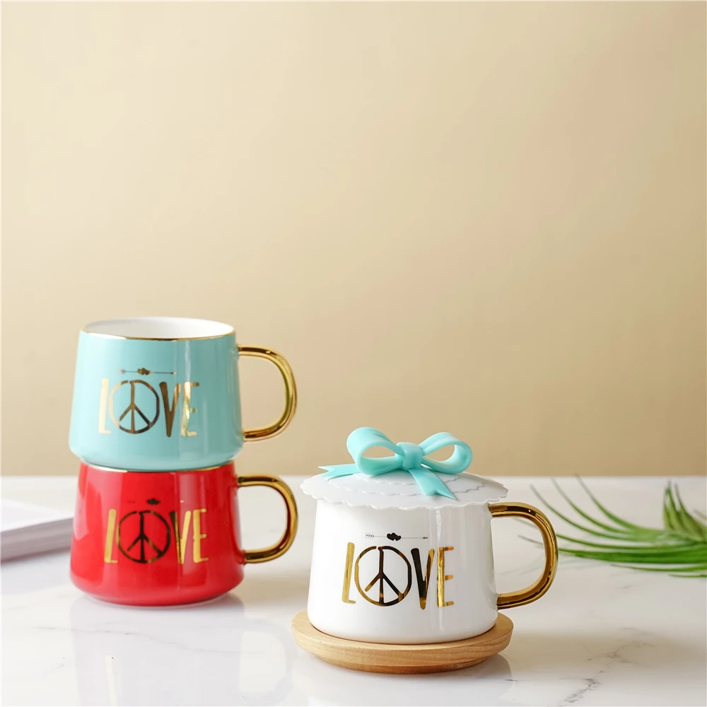 12oz Cartoon Mug  Custom Coffee Mugs With Lids Personalized  Ceramic Cup Unique Customizable Milk Tea Cups Personalized Gifts