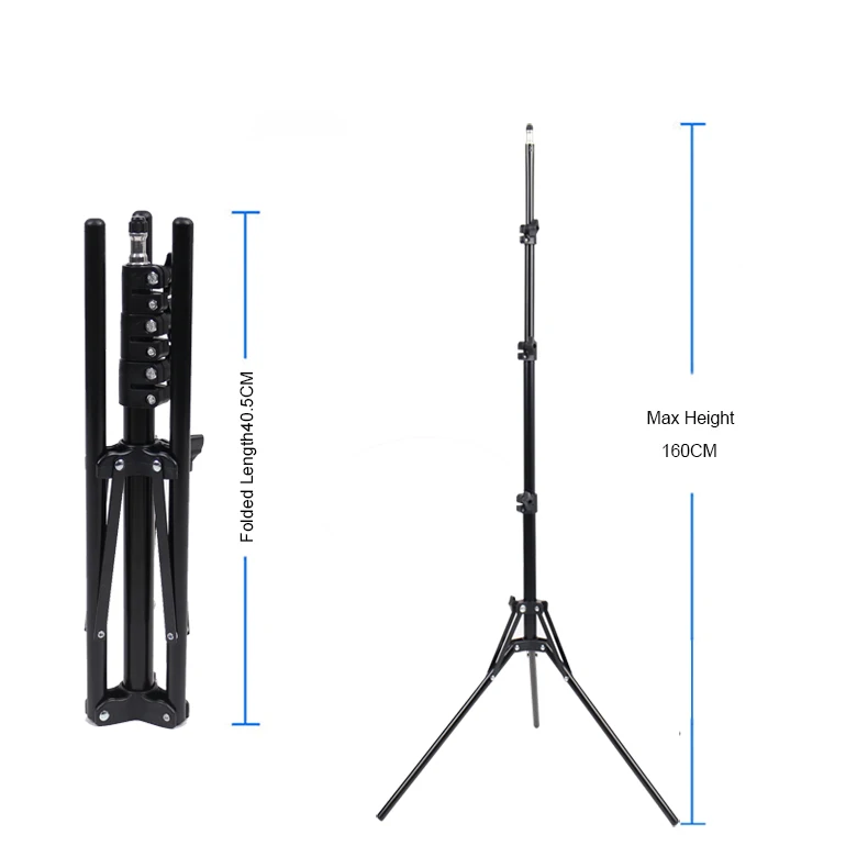 160cm Various Good Quality Popular Light Stand Professional Camera Reverse Folding Tripod