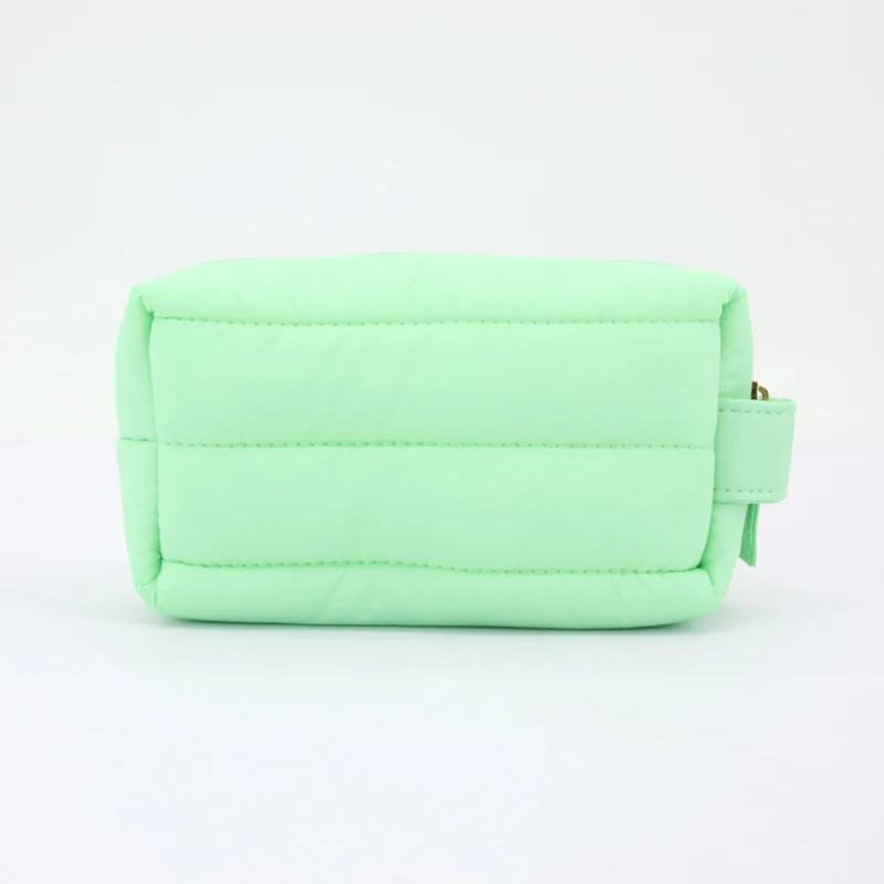 nylon cosmetic bag quilted puffy nylon bag waterproof portable nylon makeup brush set bag