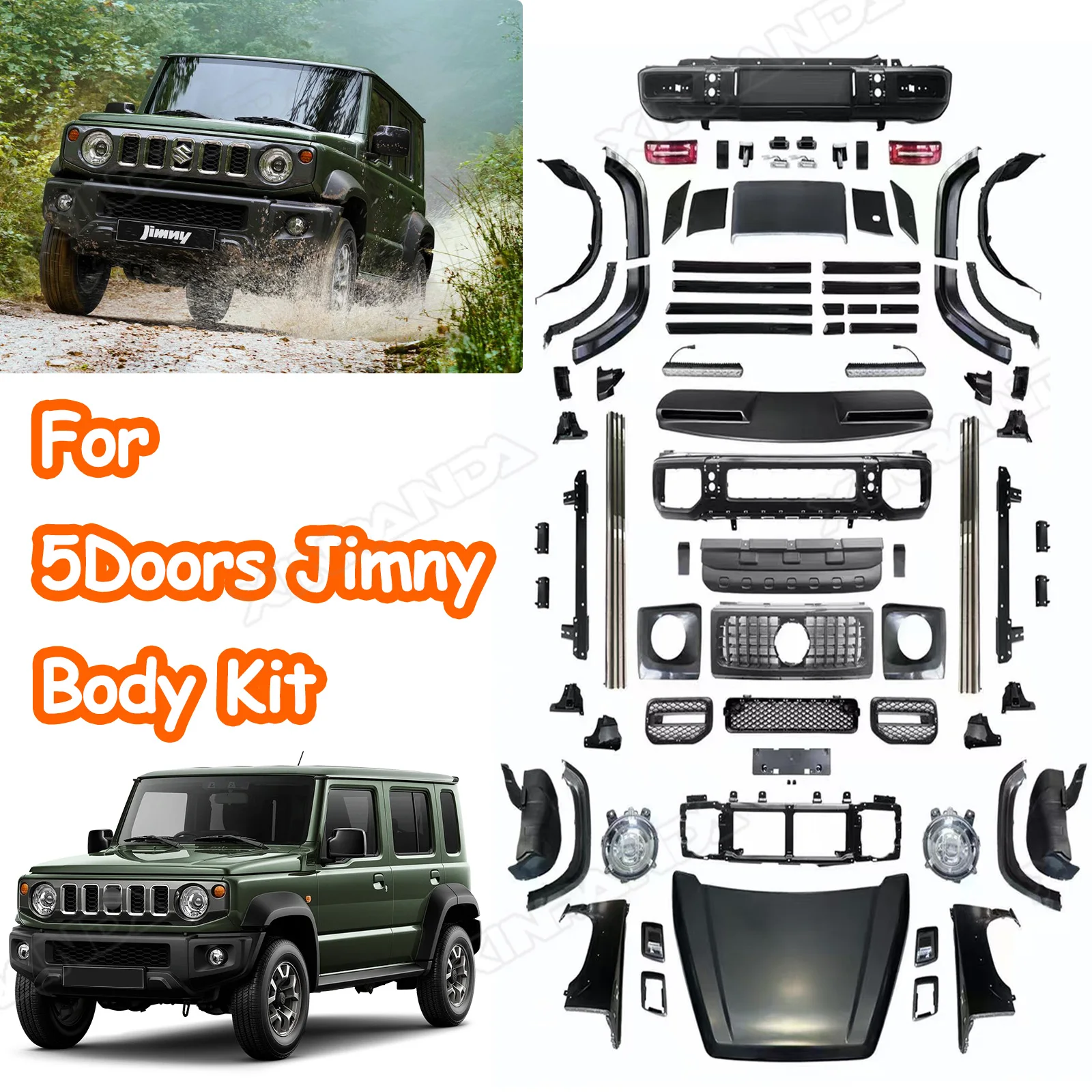 Jimny New Product Full Set Jimny Amg Style Body Kit For 5 Doors 2024 2025 Jc74W