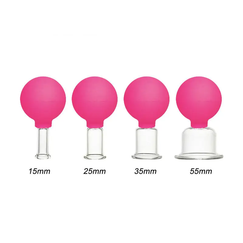 Silicone Facial Cupping Cup 4 Pieces Face Lift Skin Professional Cupping Cosmetic Jar Vacuum Cupping Set