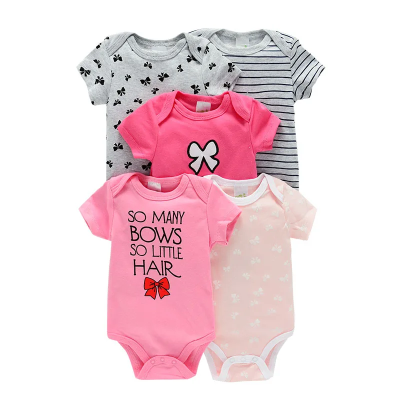 Summer new short-sleeved cotton baby romper 5-pcs kinds children clothes unisex bodysuit wholesale RT0032