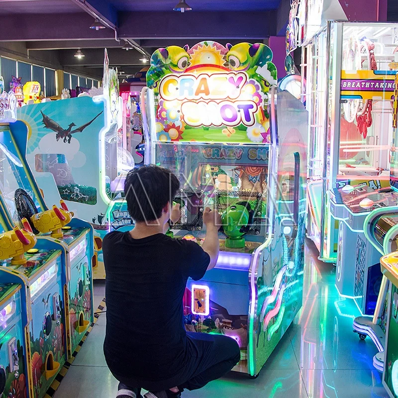 Coin Operated Arcade Crazy Shot Ball Shooting Game Machine Ball Shooting Kids Game Machines For Sale