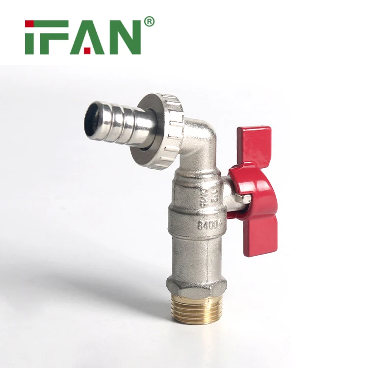 IFAN Free Sample Silver 1/2 3/4 Manual Bibcock Water Tap Brass Bibcock Tap