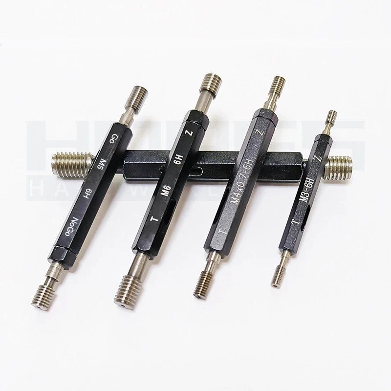 Metric 6H M0.8-M18 Go NoGo Thread Plug Gauge with coarse fine pitch for ISO DIN GB female thread nut inspection tools
