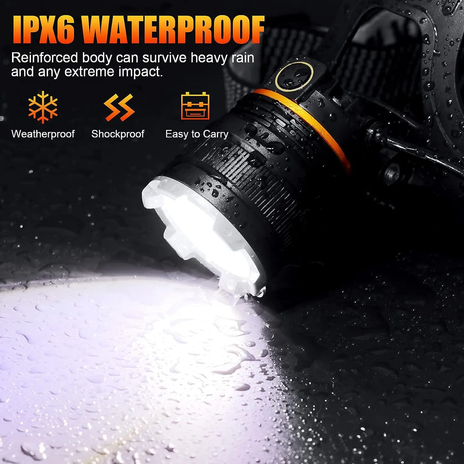 Head Torch LED Headlight Rechargeable,super Bright 50000LM 6 Modes with Red Fishing Battery Customized Logo Polyester Hunting