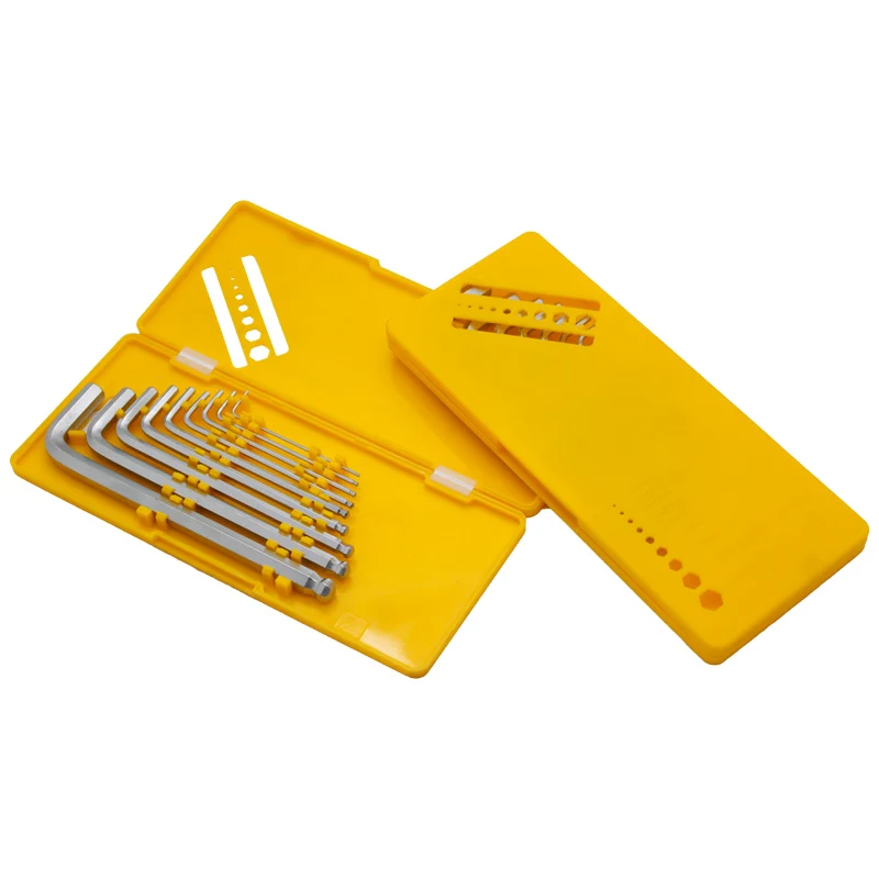 9 pcs Frosted quality hex keys CR-V hex wrenches allen wrench with ball head Dual-purpose hex socket