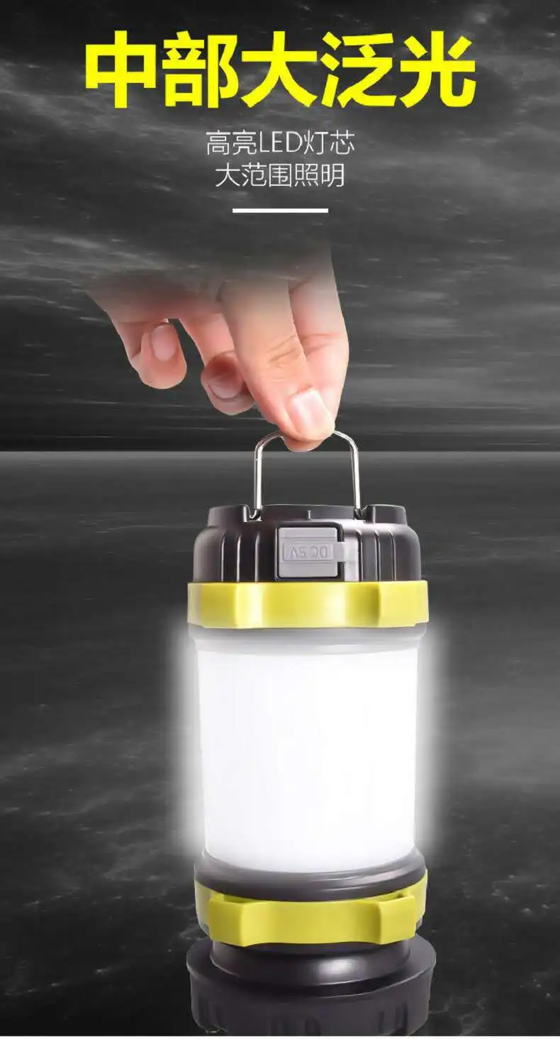 
3600mAh 6 modes Led Camping Lantern light Hand Held Waterproof Powerful USB Rechargeable Led Searchtorch flashlight With hook 