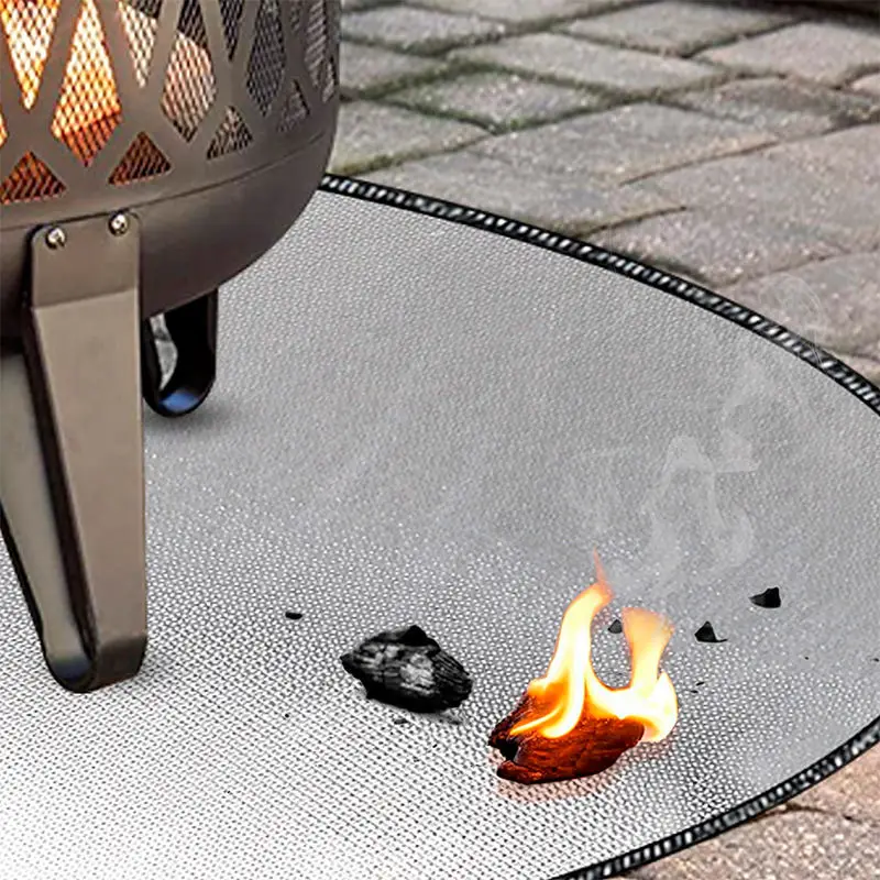 Outdoor Camping BBQ Fire Pit Mat 20 24 28 30 32 36 38 40 Inches Fireproof Waterproof Gas Fire Pit Blanket for Lawn