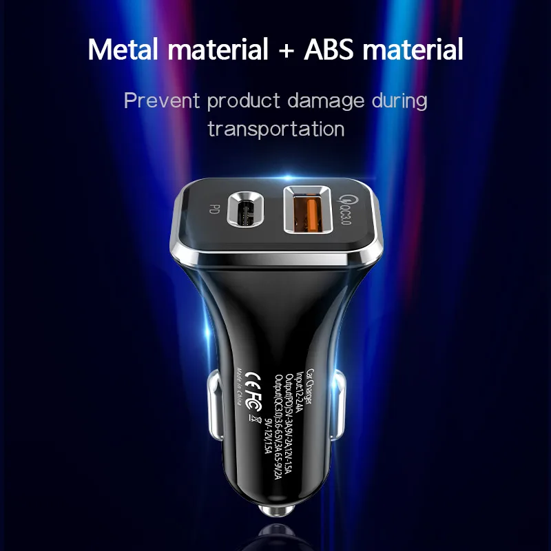 Бесплатная доставка 1 образец OK FLOVEME USB C автомобильное зарядное устройство для Type-c 36 Вт Быстрая зарядка PD