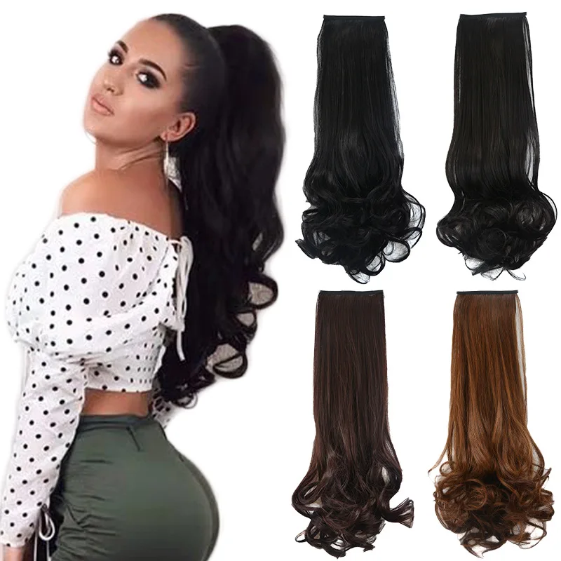 Curly Synthetic Clip In Drawstring Ponytail Hair Extension Hairpiece
