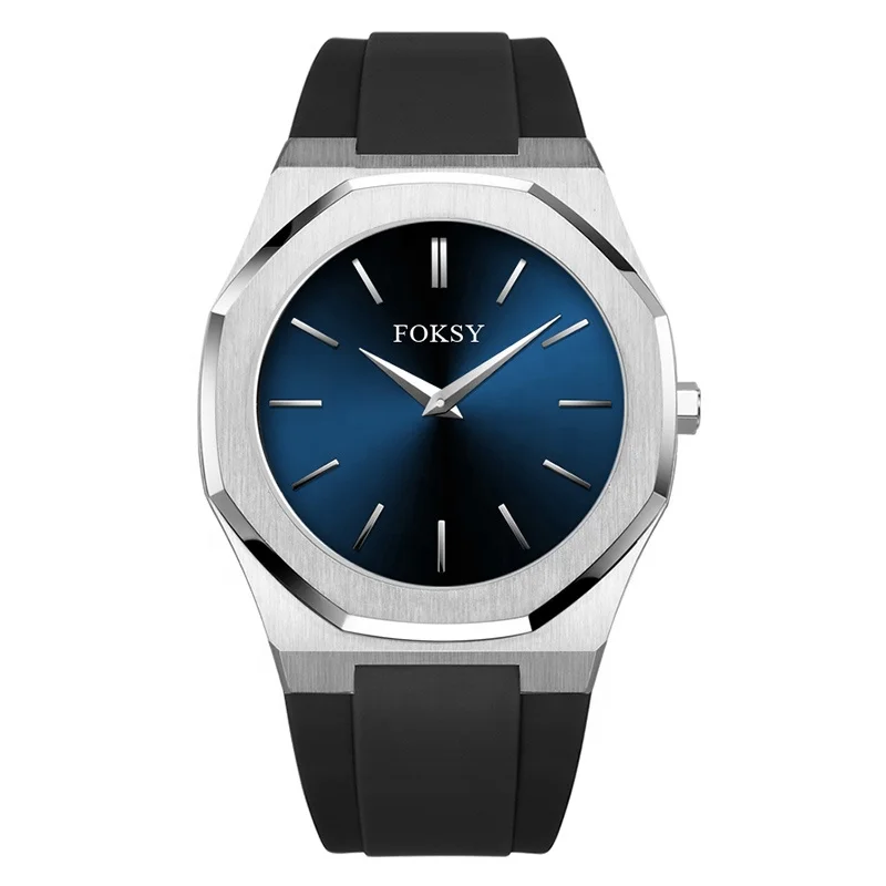 OEM High Quality Stainless Steel Minimalist Silicone Strap Japanese Movement Fashion Quartz Watch For Men