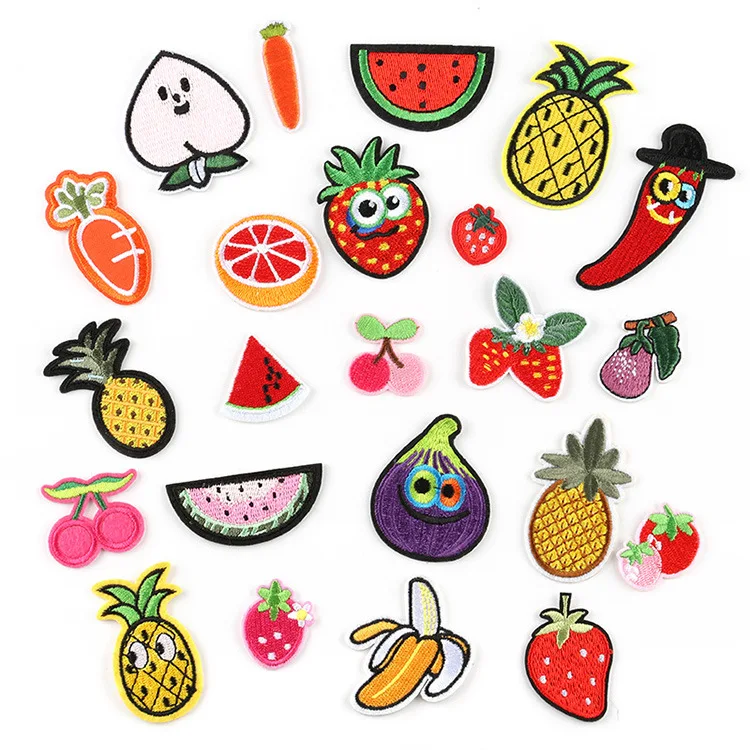 Custom cute logo applique iron embroidery patches wholesale clothing hat accessories badges