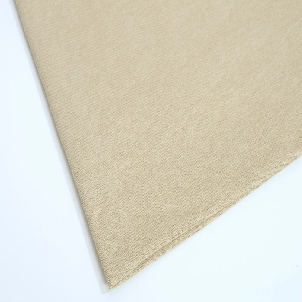 J1008# Wholesale hemp cotton suit jersey knit fabric 53%hemp 42%organic cotton 5%spandex knitted fabric for T shirt sport wears