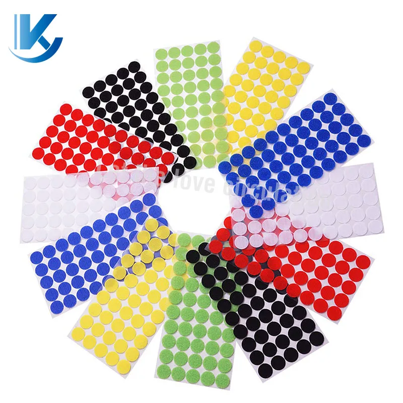 KY High quality Wholesale Lucency Adhesive Velcroes Dots Roundness Adhesive Hook And Loop Dots Custom Fastener