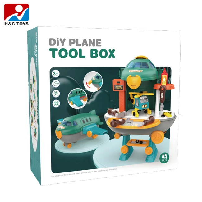 2 in 1 diy airplane repair tool set toys tool toy workbench educational toys for children