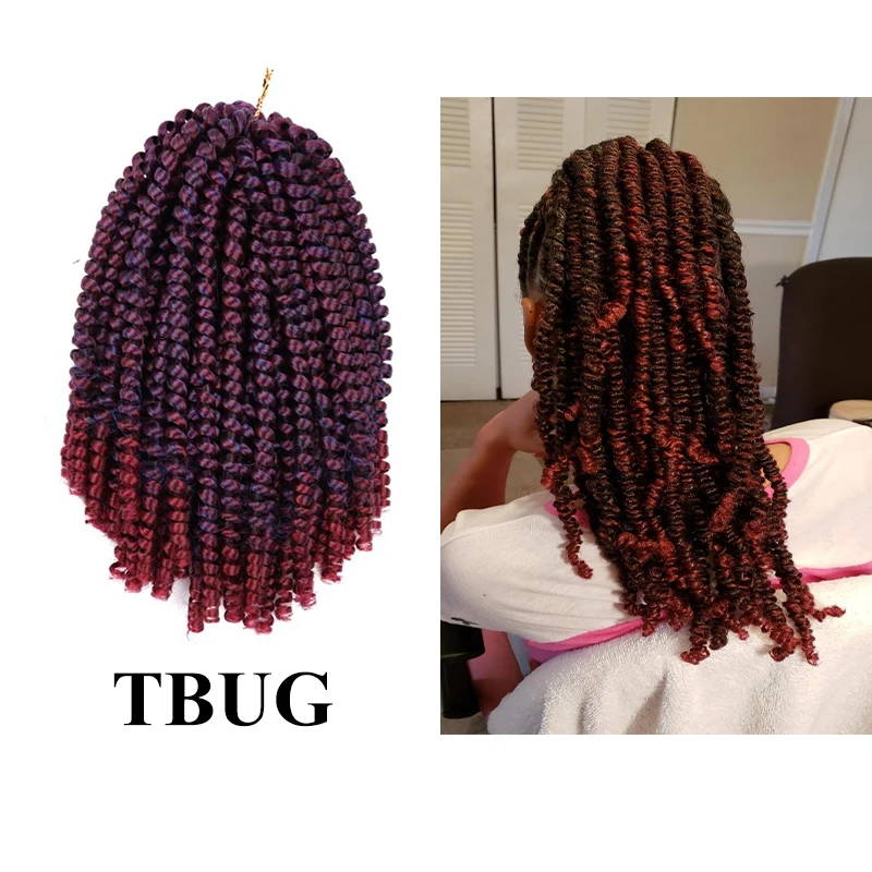 Ombre Colors spring twists crochet braiding synthetic hair extensions