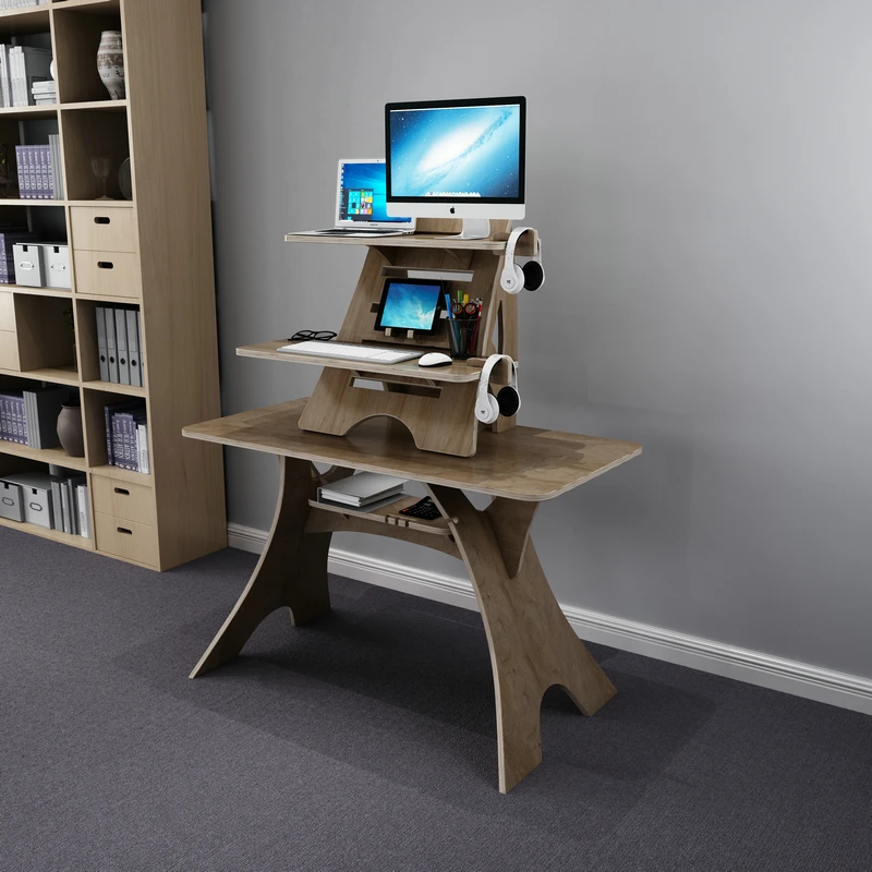 Professional Customized DIY Small Sit Stand Folding Writing Desk Computer Table