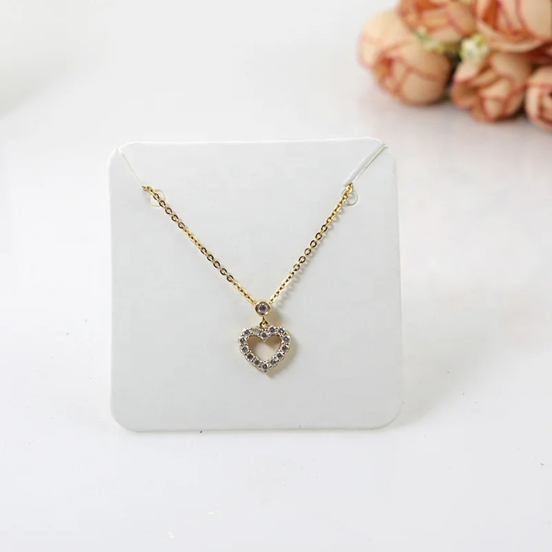 Custom black cardboard kraft paper necklace square card  punch Blank jewelry card