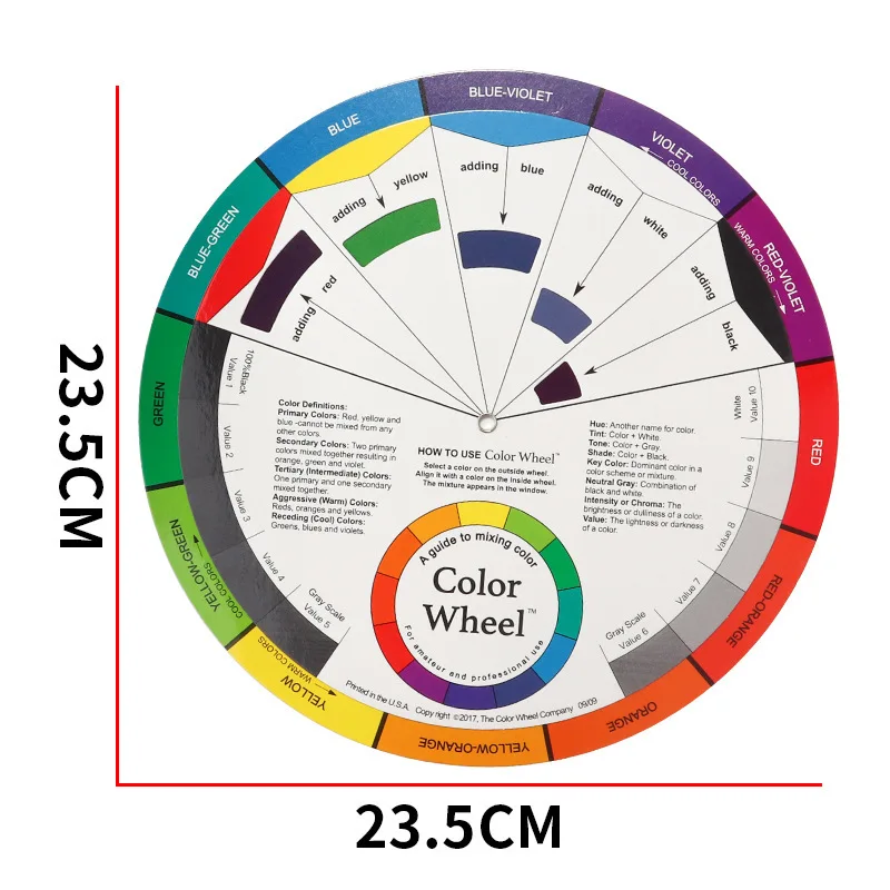 Panwenbo 2 Set Color Mixing Guides, Plus Creative Color Wheel with Color Sectors Showing Relationships Between Colors
