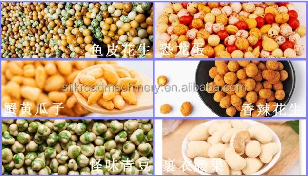 Big capacity peanut sugar coating machine production processing line for chestnuts walnuts almonds nuts