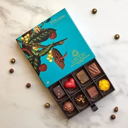 Custom Luxury Mini Drawer Bar Candy Cardboard Gift Box Sliding Chocolate Truffle Packaging Box With Paper Division Board