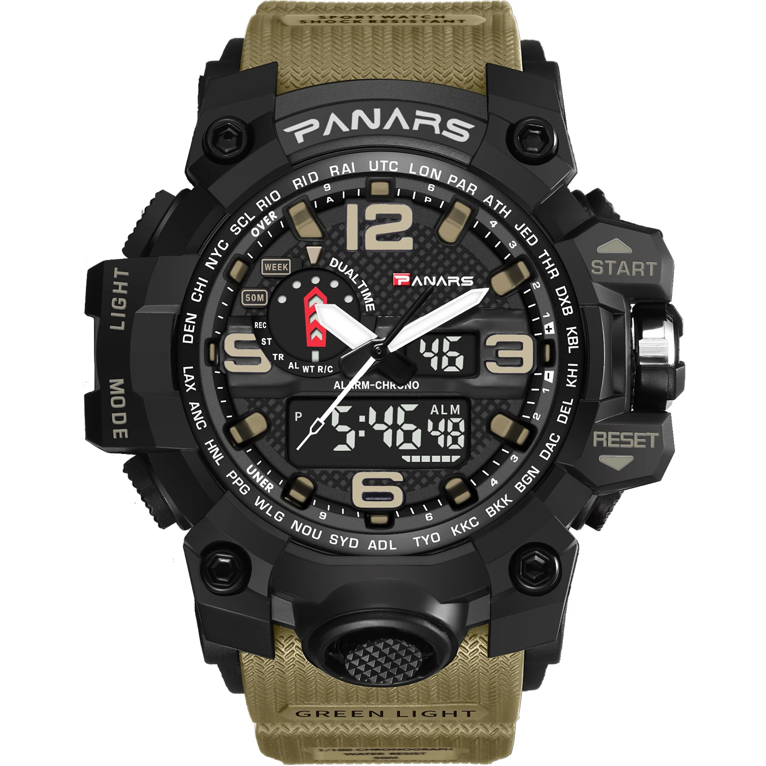 Спортивные часы Hot Jam Tangan PANARS 8202 аналоговые цифровые камуфляжные армейские наручные для