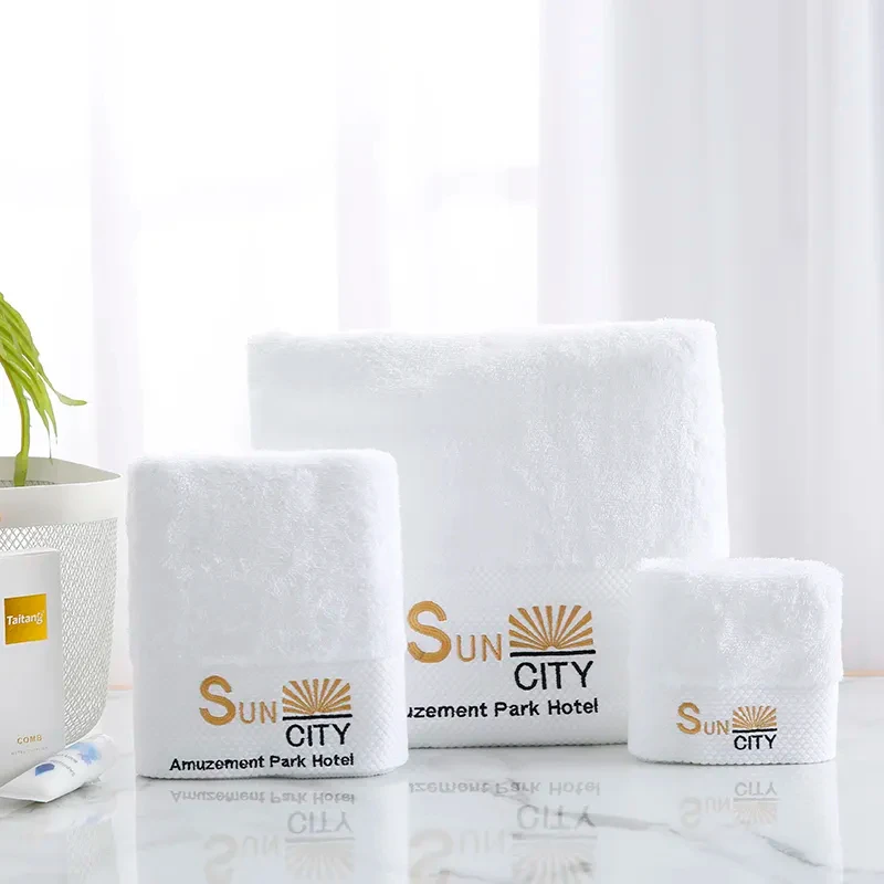 3 4 5 Star Hotel Custom High Quality Egyptian Cotton 600Gsm White Bath Towel Absorbent Plain Weave Terry Bath Towels