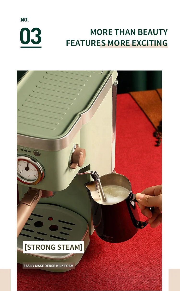 Small Retro Home Office Pump Steam Milk Brewing Coffee Machine
