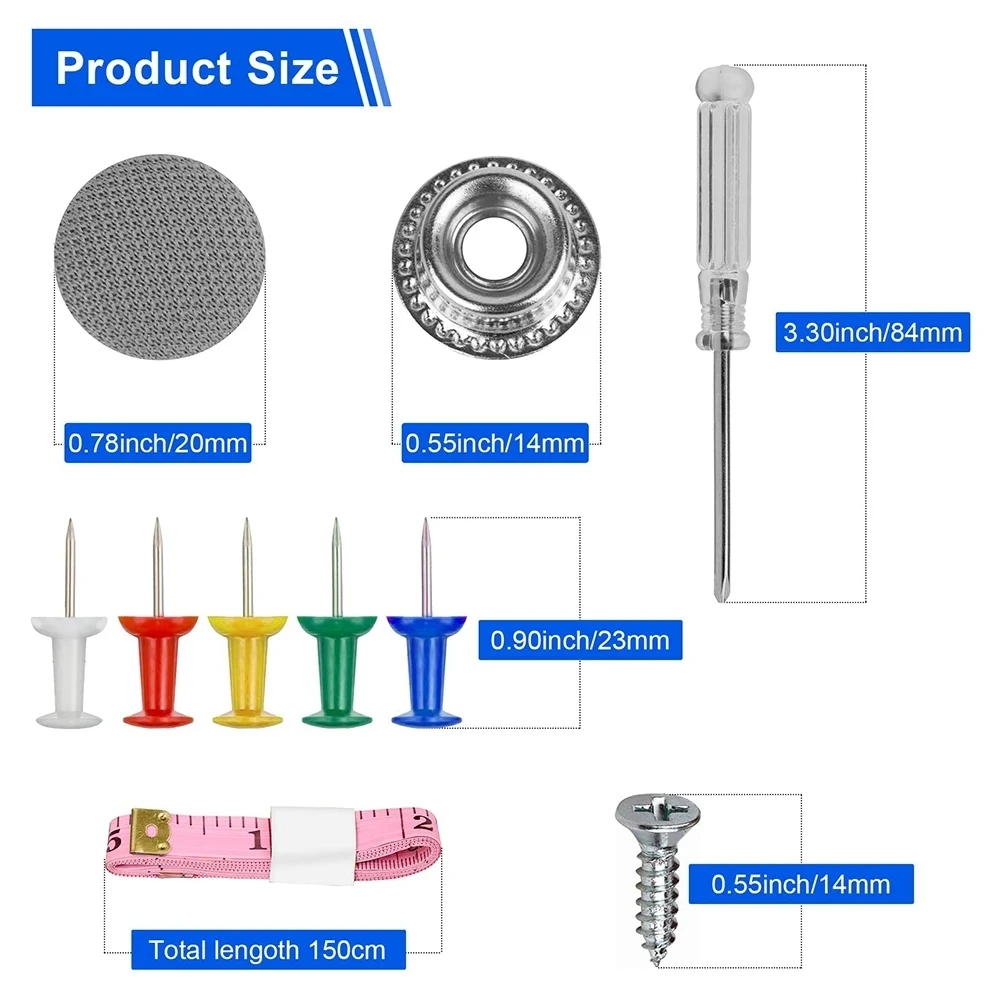 60Pcs Car Roof Liner Repair Kit Car Repair Rivets Roof Sky Repair Rivets With Pins Screwdriver Tape Measure Accessories