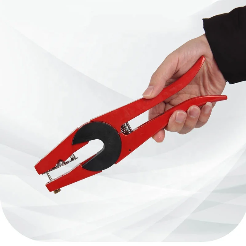 Factory tagging forceps Tagging tools stud clicking sound red metal for animal ear taggers