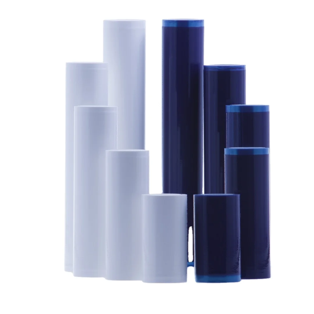 Blue White Dust Removal High Tackiness Peelable PE Adhesive Cleanroom ESD Sticky Roller For Floor Industrial LCD PCB