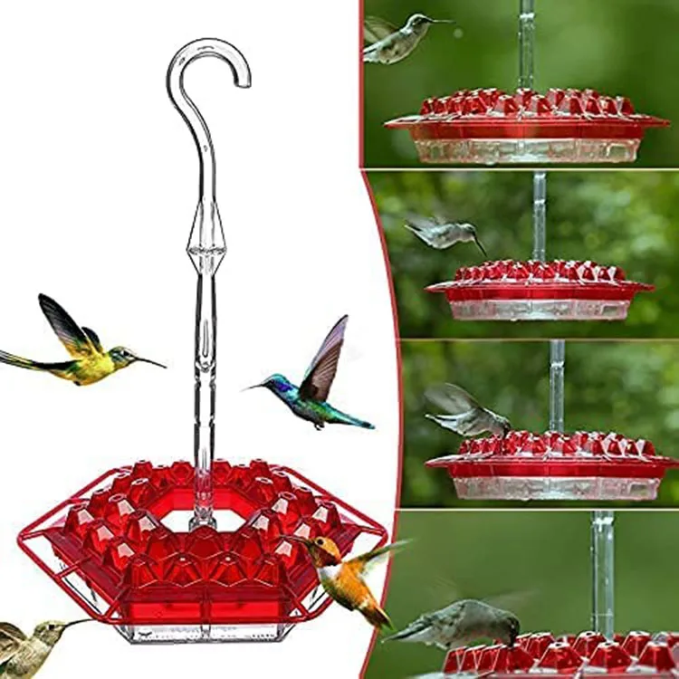 Forest Garden Hook Hexagonal Hole Pet Wild Bird Hummingbird Water Feeder Hanging Vajilla De Aves Supplies Products Accessories