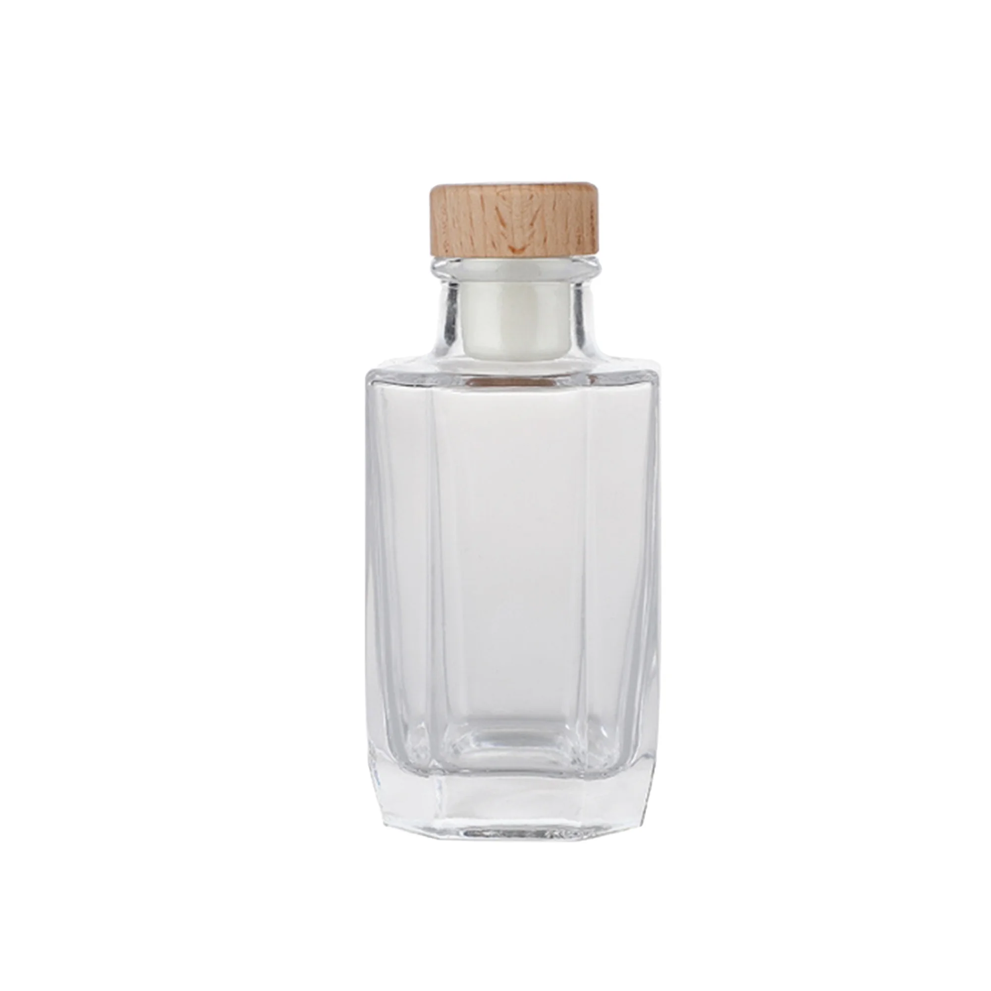 Custom 50ml100ml150ml180ml200ml empty beautiful glass reed diffuser bottle with stopper