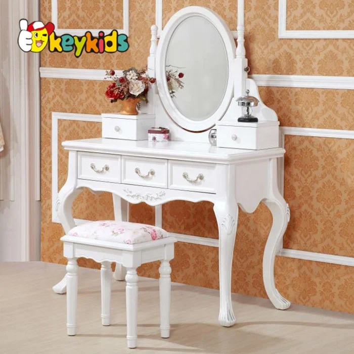 Wholesale cheapest Wooden Dressing Table with Mirror and Stool W08H017