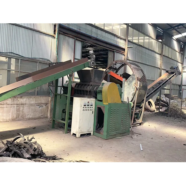 Used tire shredder tyre rubber powder making machine tire recycling plant