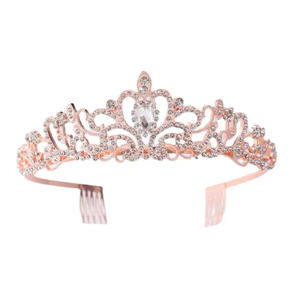 Water Drop Crystal Hair Tiara Top Selling Bride Tiara With Comb Wedding Crown Party Hair Accessories