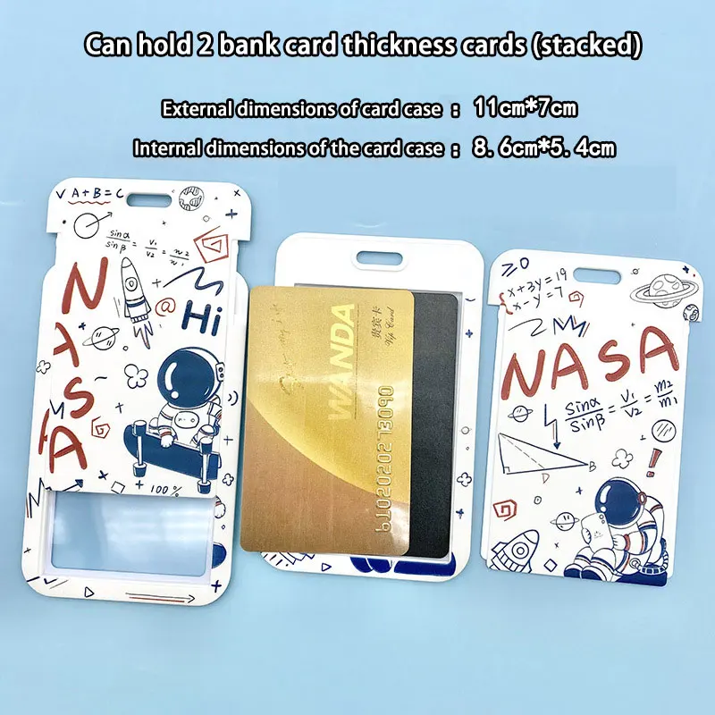 2022 hot selling ID Badge Holder Cute Credit Card Case Neck Pouch Lanyard with Cartoon Shield for Students Tee