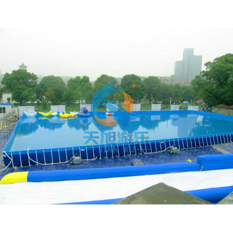 Large PVC Portable above Ground Rectangular Metal Frame Swimming Pool with Stainless Steel Sale on Pool Tools & Accessories