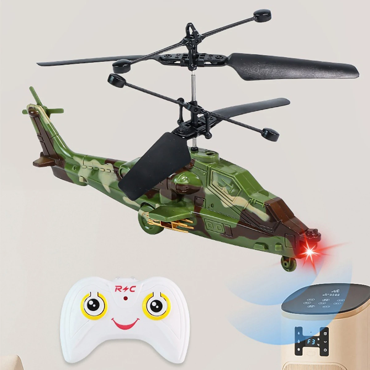 LONGXI helicopter toy remote controlled aircraft toys flying Camouflage combat toy airplane Green