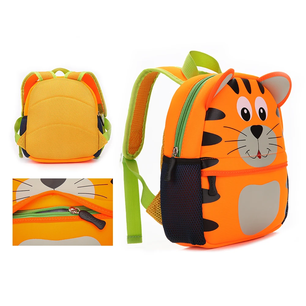 New Design Custom Neoprene Cute Cartoon 3D Kids Zoo Animal Backpack For Kids