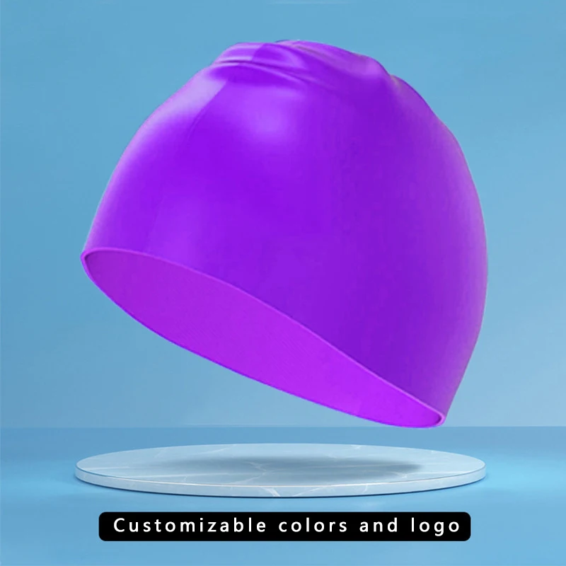 Factory Supply 50g Swim Caps Custom OEM Logo Silicone Waterproof Swimming Hat Cap silicone swimming hat