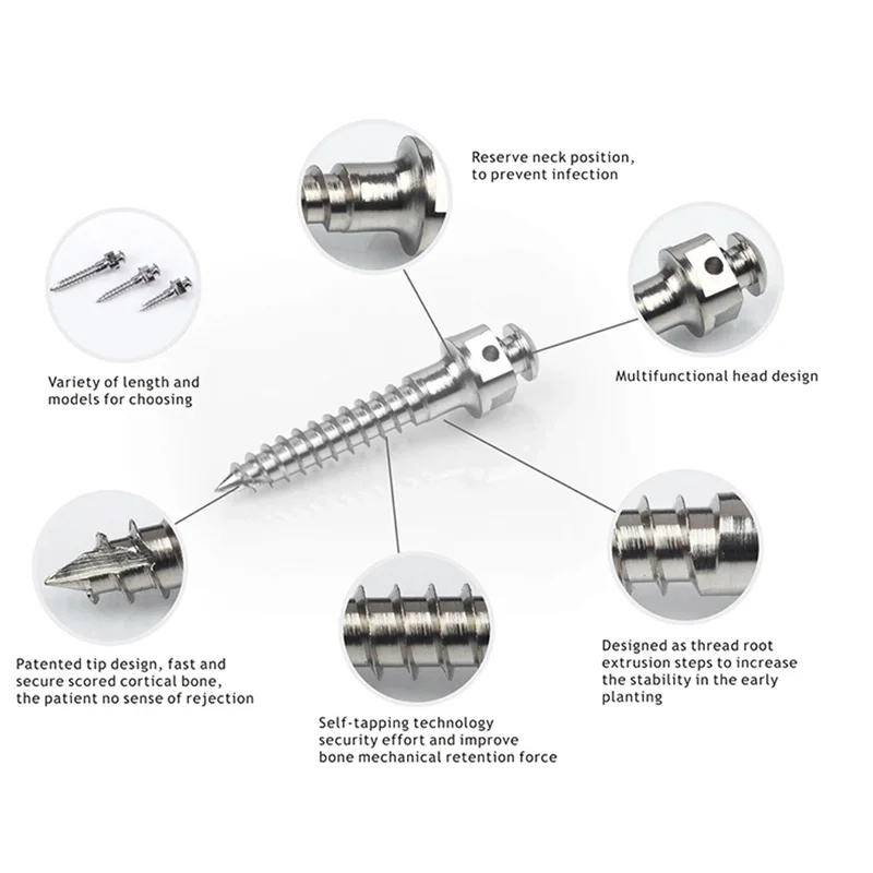 Best price hot sale Orthodontic implant screw Most popular Orthodontic implant Orthodontic screws of Titanium alloy material