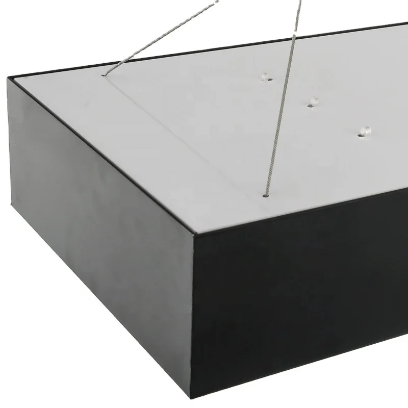 38w T8 white black long rectangular suspension pendant tube aluminum linear high lumen tri-proof light