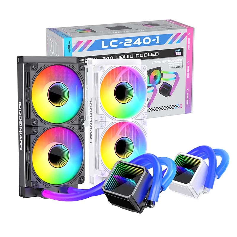 LOVINGCOOL 2025 New Style 240 ARGB CPU Liquid Cooler 5V 3PIN CPU Fan Integrated Water Cooling Radiator For LGA1700 115x AM5